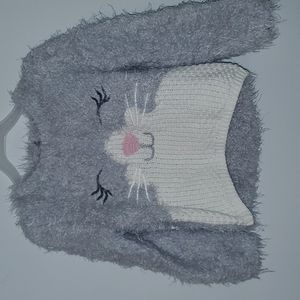 LITTLE GIRLS CAT FACE SWEATER SIZE 2T